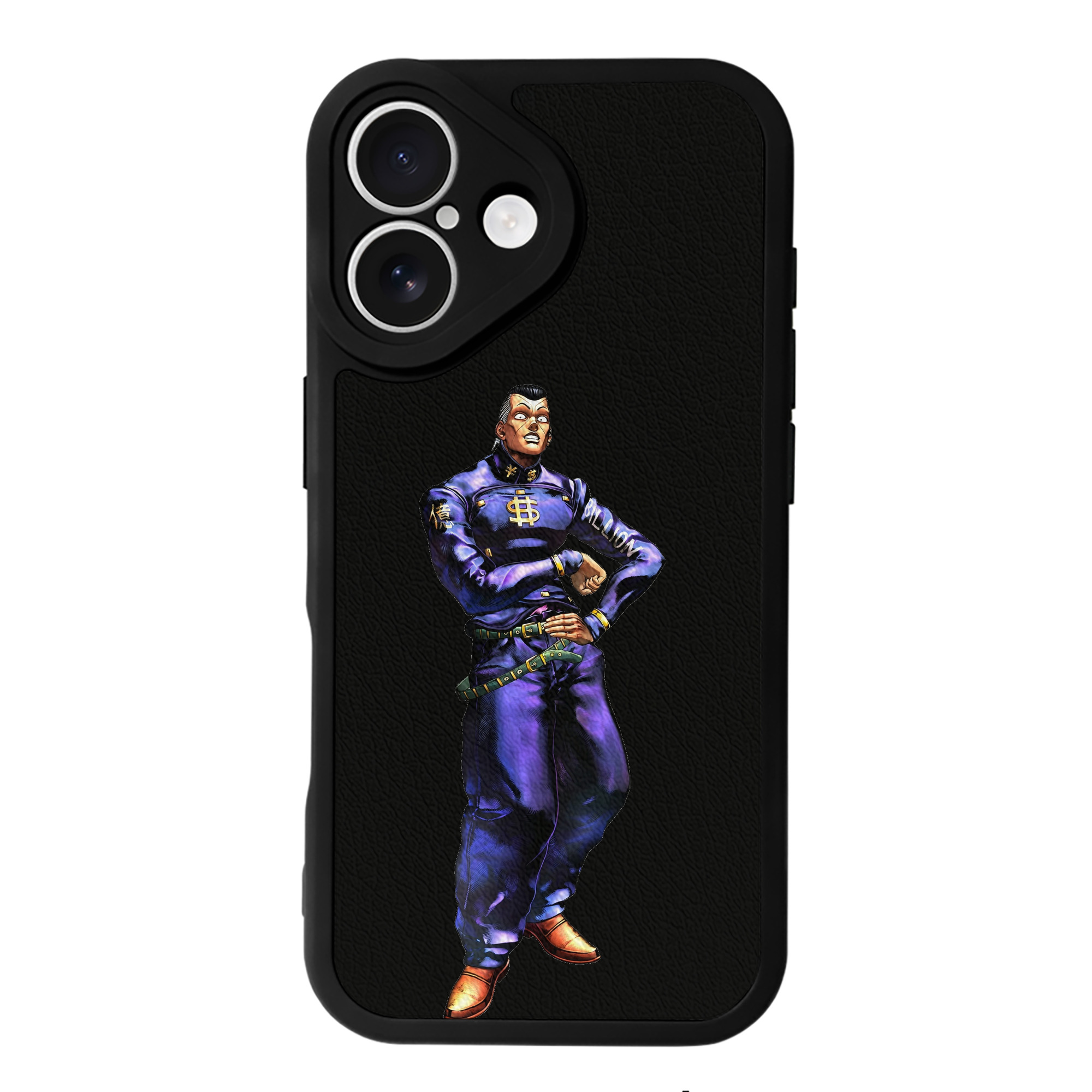 （画像用） ジョジョの奇妙な冒険 虹村億泰 にじむら おくやす JoJo's Bizarre Adventure Nijimura Okuyasu 【iPhone 16シリーズ対応】シリコンスマホケース（レザー調） 材質：シリコン